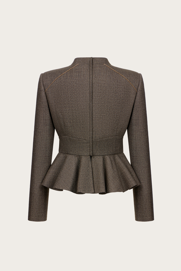 ЖАКЕТ ИЗ ШЕРСТИ С БАСКОЙ И АВТОРСКОЙ ВЫШИВКОЙ