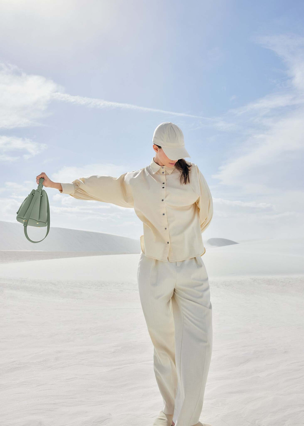 Сумка Polene Numéro Huit Mini EDITION TEXTURED SAGE