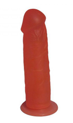 Розовый фаллоимитатор с подошвой-присоской - 18,5 см.
