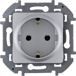Розетка с заземлением без шторок 16А 250В алюминий Inspiria Legrand