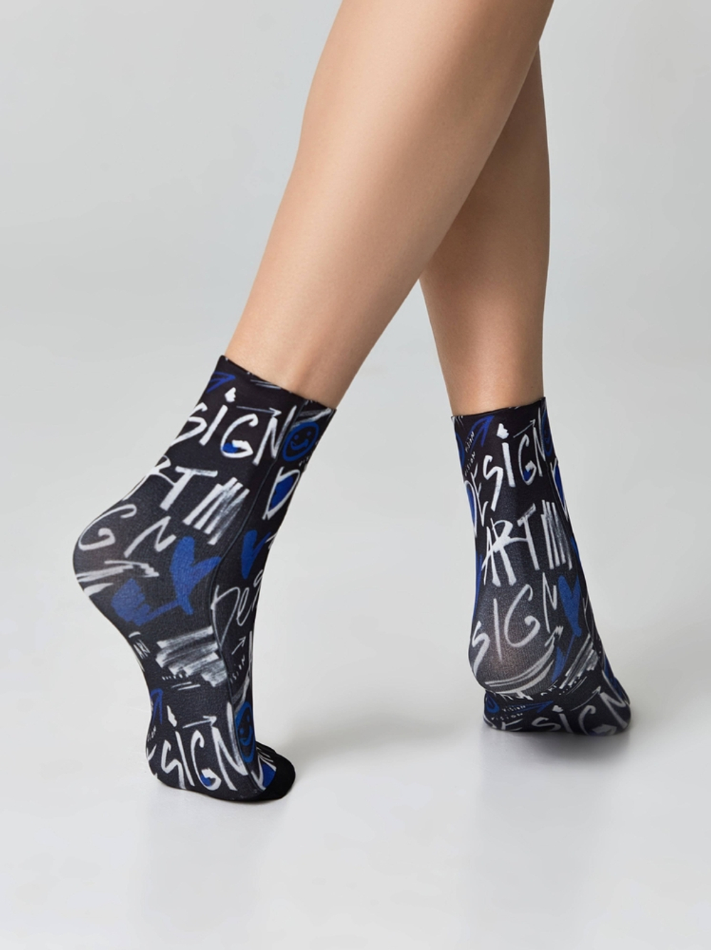 CONTE FANTASY Плотные носки с черным мыском и рисунком «Art Design»