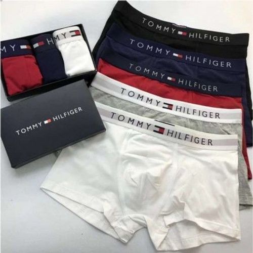 Мужские трусы боксеры темно-серые с черной резинкой Tommy Hilfiger