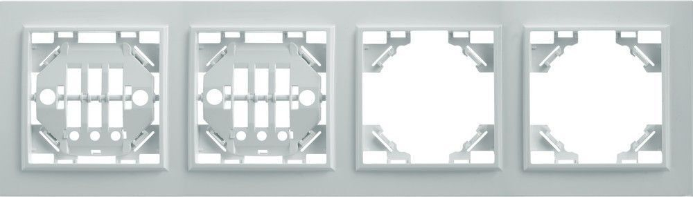 Рамка 4-местная горизонтальная STEKKER, PPFR00-9004-01, серия Эрна, белый 39057