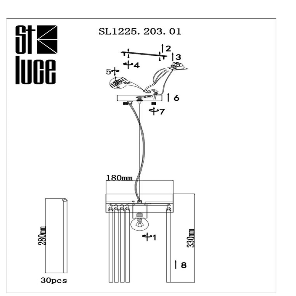 SL1225.203.01 Светильник подвесной ST-Luce Золотистый/Золотистый, Прозрачный E27 1*60W