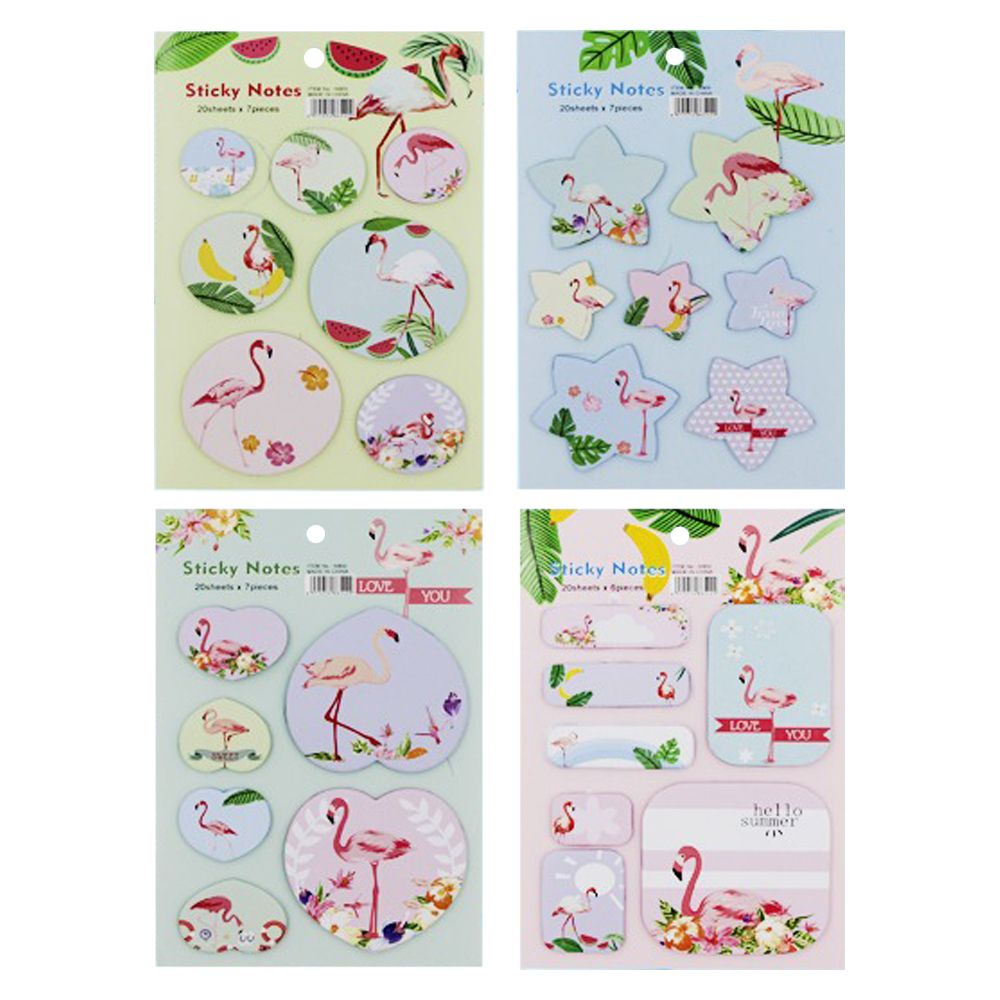 Закладки клейкие Basir бумажные, серия "Фламинго" 140 листов, размер 16,5*11 см, ассорти Закладки клейкие Basir бумажные, серия "Фламинго" 140 листов, размер 16,5*11 см, ассорти