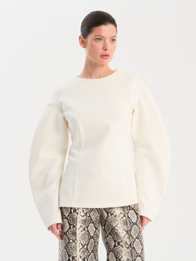 Блуза О-силуэт трикотажная