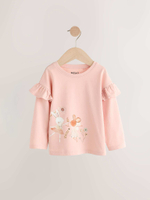 Лонгслив для девочки Next 409-201, 4 шт., Бежевый, Розовый, Голубой