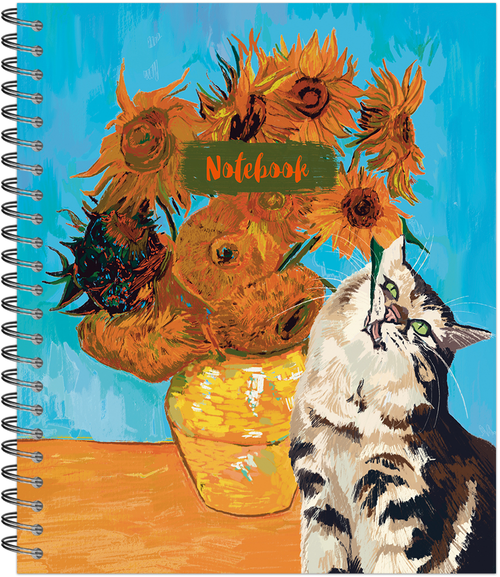 Тетрадь общая 96 листов на металлическом гребне "В стиле Ван Гога"