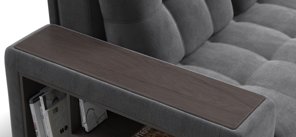 Угловой диван Босс ХЛ Велюр Монолит серый