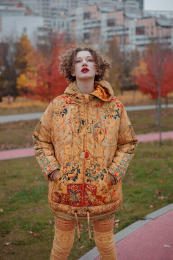 Куртка "Гротеск с птицами", по мотивам фламандской шпалеры 17 века из серии «Гротеск»