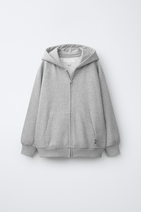 ZARA ХУДИ С МОЛНИЕЙ, СЕРЫЙ МЕЛАНЖ