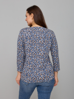 Лонгслив ЛНв-306/индиго-леопард