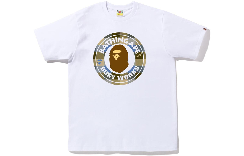 A Bathing Ape Block Check Busy Works Tee Fw22
