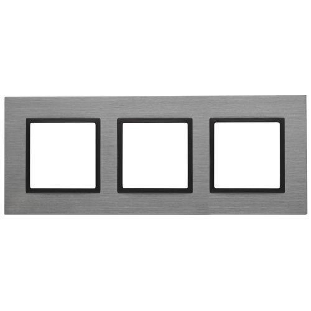 Рамка 3-м 14-5203-42 металл Elegance титан+антрацит ЭРА Б0034558