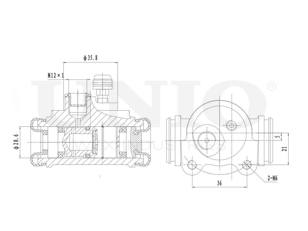 Цилиндр тормозной колесный левый UNIO BRC-20581