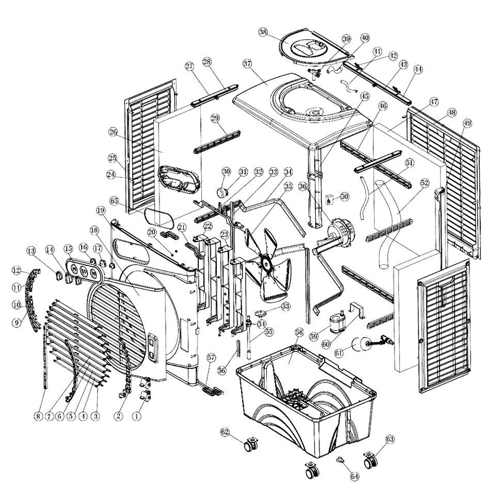 Взрывная схема охладителя Honeywell CL60PM