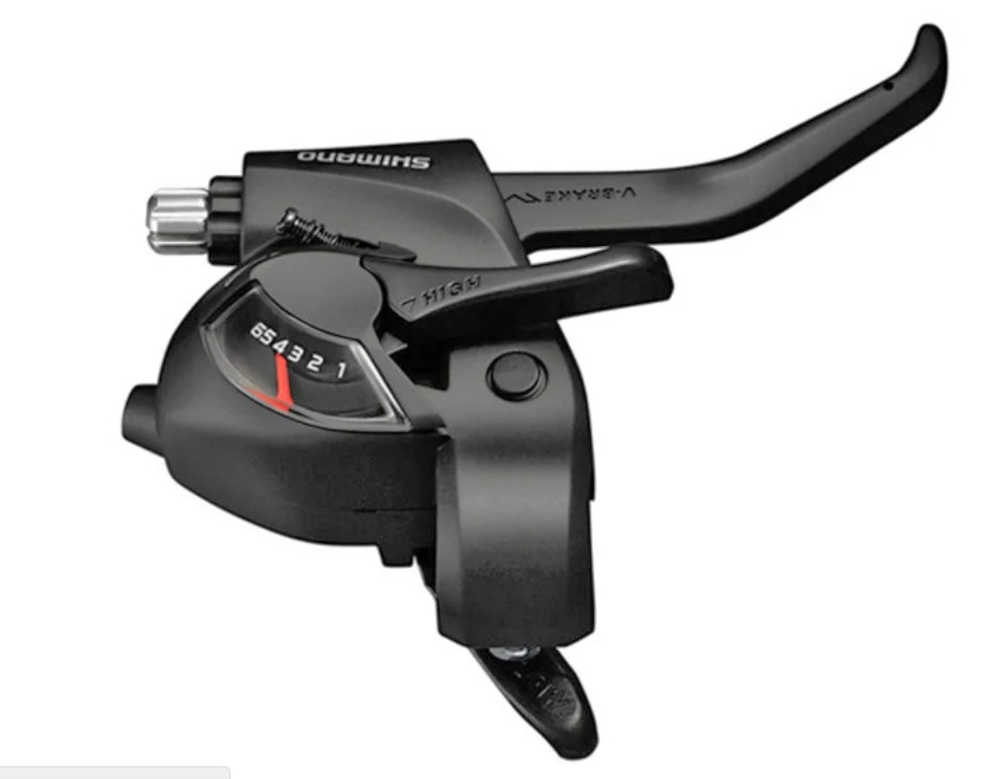 Шифтер триггерный с ручкой тормоза ST-EF41 Tourney SHIMANO правый 6 cкоростей, с тросом 2050мм