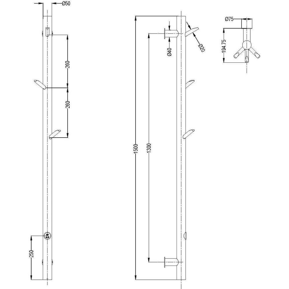 Полотенцесушитель электрический Boheme OAK 724-50-MG, MATT GOLD
