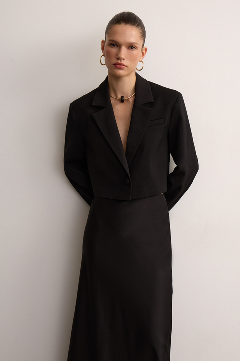 Юбка миди из атласа