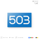 Номер на дверь 503, табличка на дверь для офиса, квартиры, кабинета, аудитории, склада, голубая 120х70 мм, Айдентика Технолоджи