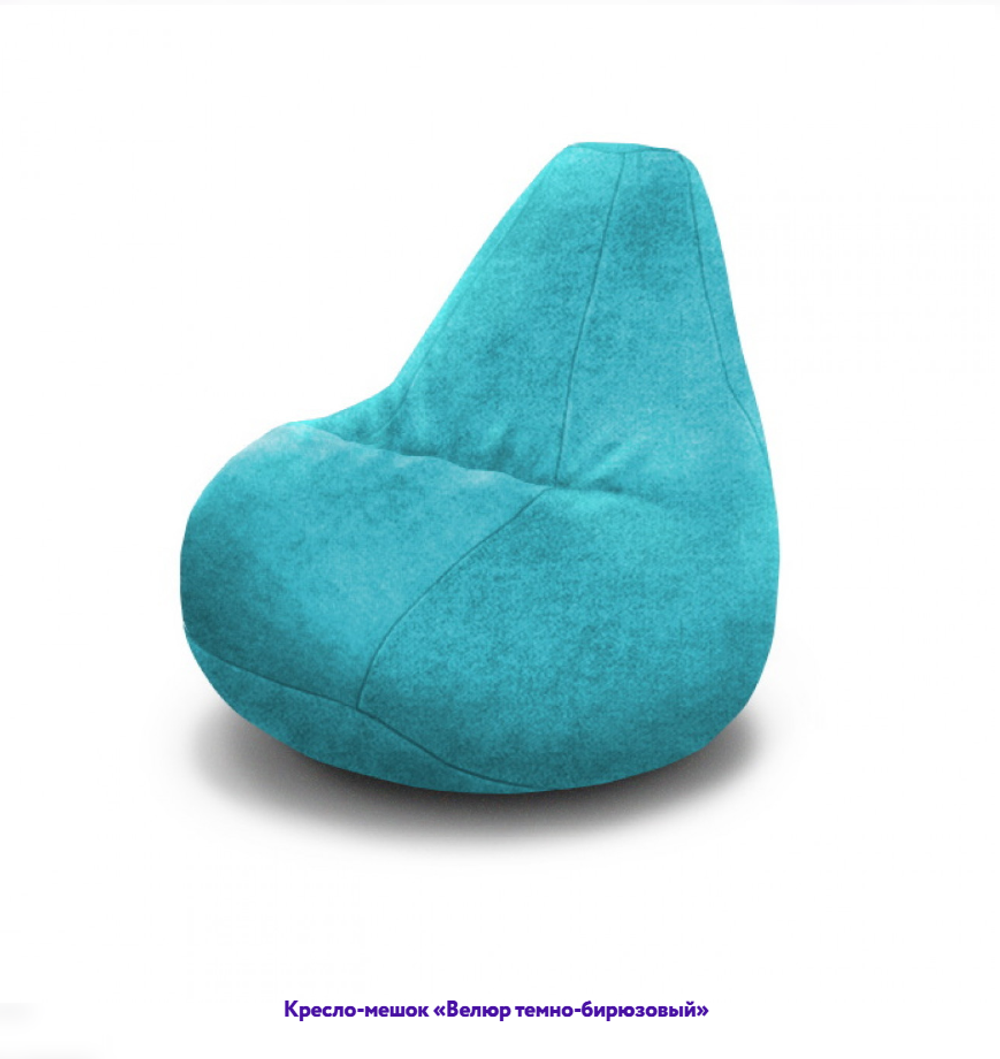 Кресло-мешок Груша, однотонное, велюр