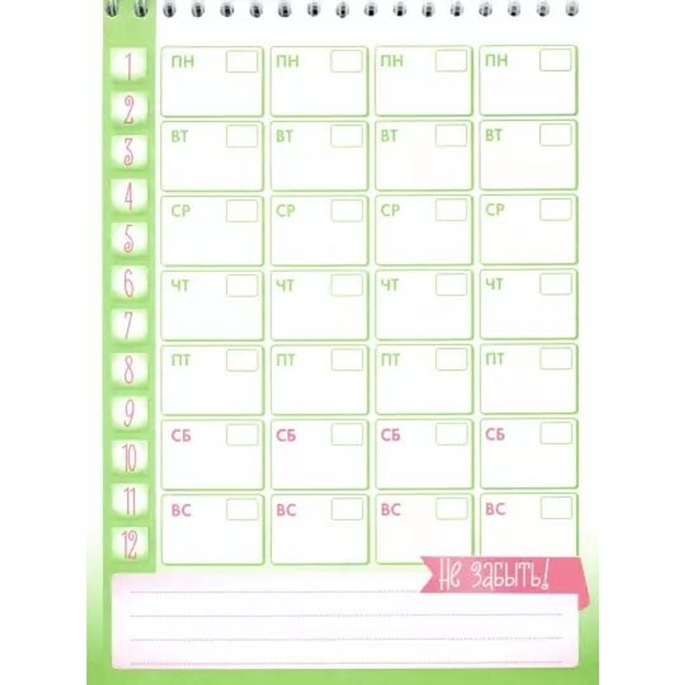 Планер недатированный настольный А5, Апплика, гребень, мелов. картон, 64 л., клетка, "Календарь домашних дел. Тюльпаны"