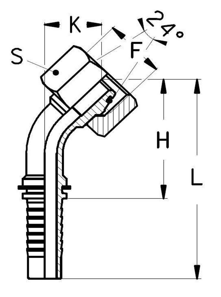 Фитинг DN 10 DKO-L (Г) 18x1.5 12 (45)