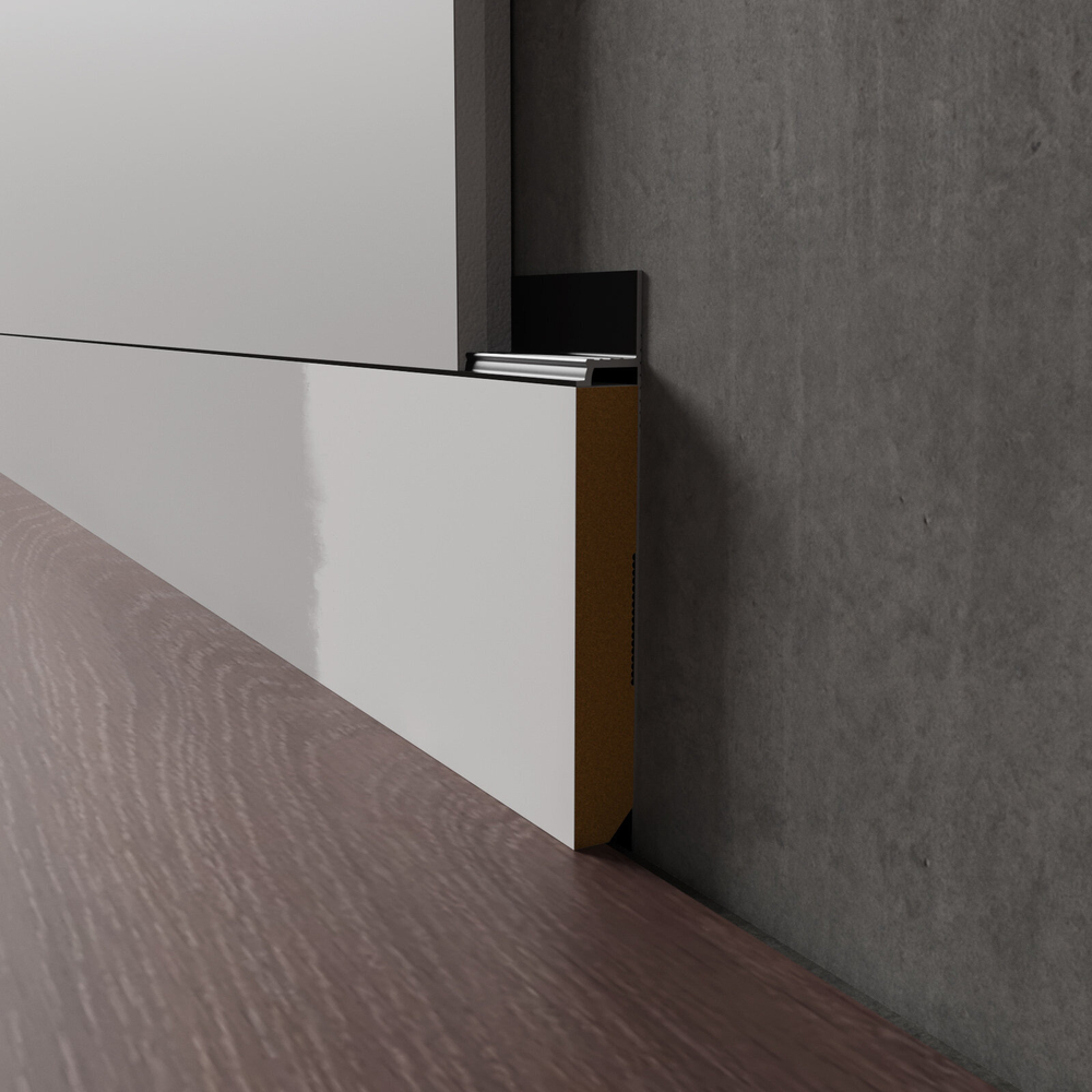 Плинтус Luxury Wood Decor скрытый МДФ Вставка в скрытый плинтус грунт 80мм