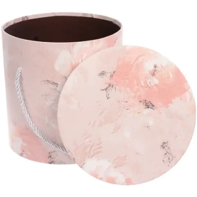 Коробка подарочная «Акварельные цветы» 19*19*18 см, розовый