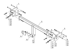Фаркоп для Chevrolet Spark 2020-, Ravon R2 2016-2020, Chevrolet Spark 2011-2015 Тип шара: A. Нагрузки: 750/50 кг, CV 10
