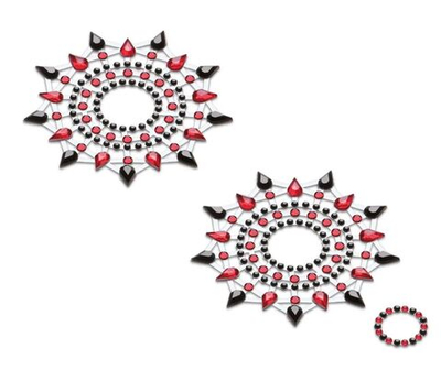 Черно-красные стикеры на грудь и живот (Цвет: черный с красным)