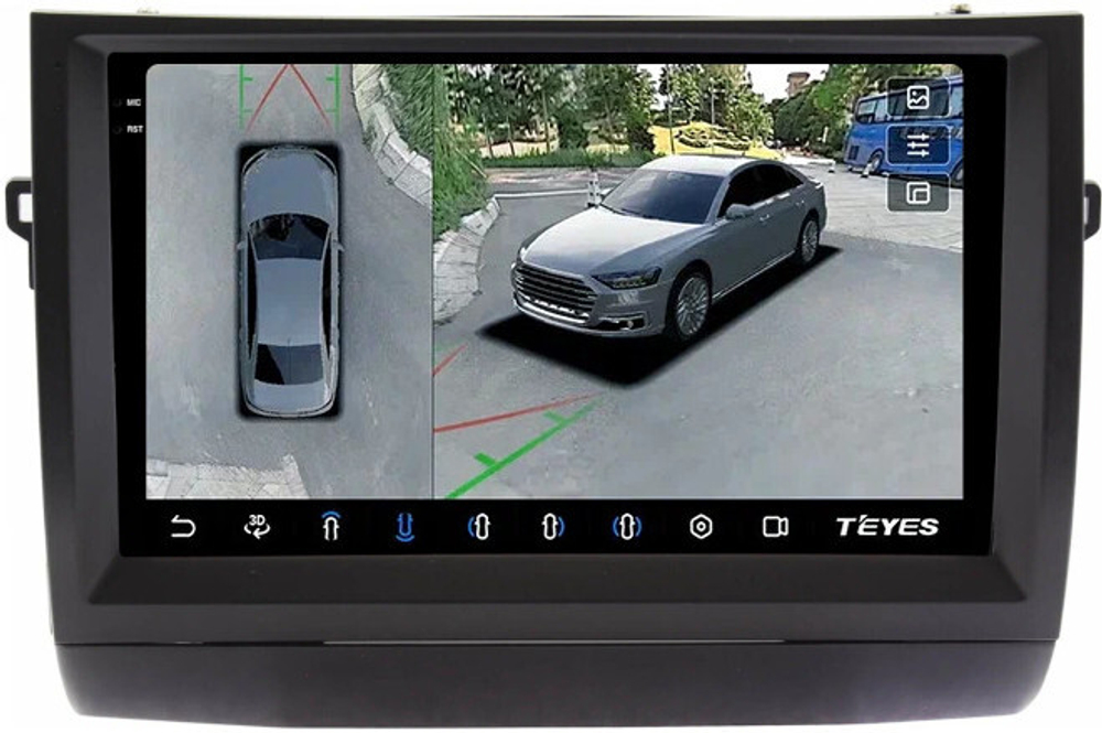 Магнитола для Toyota Prius 20 2003-2011 (вниз, авто с JBL) - Teyes CC3-2K-360 на Android 10, 2K QLED, 6Гб+128Гб, CarPlay, 4G SIM-слот, 4 камеры в комплекте