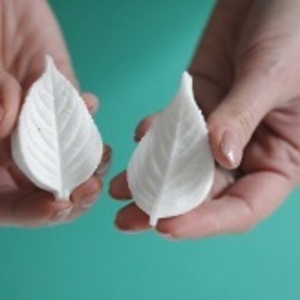 Молд силиконовый для лепки "лист Ежевики" / форма для оттиска листьев гортензии, малины, мяты)