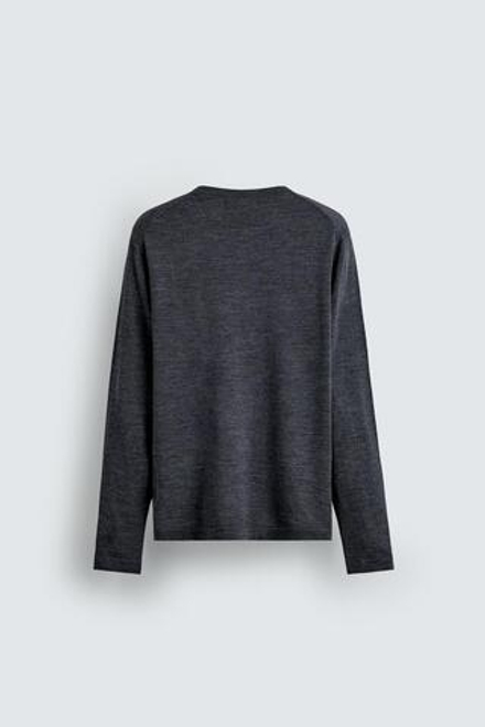 ZARA СВИТЕР ИЗ 100% ШЕРСТИ, АНТРАЦИТОВО-СЕРЫЙ