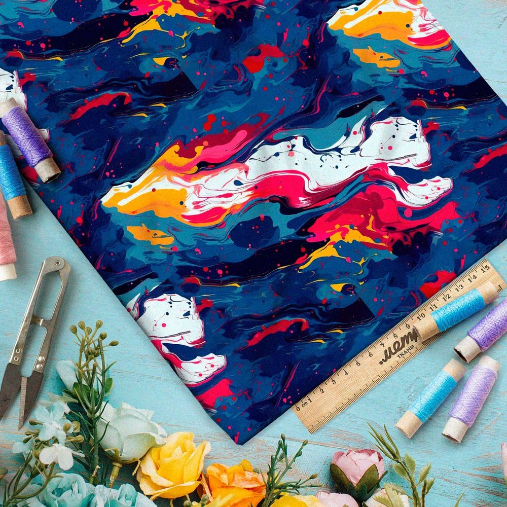 Ткань премиум сатин абстрактное изумление