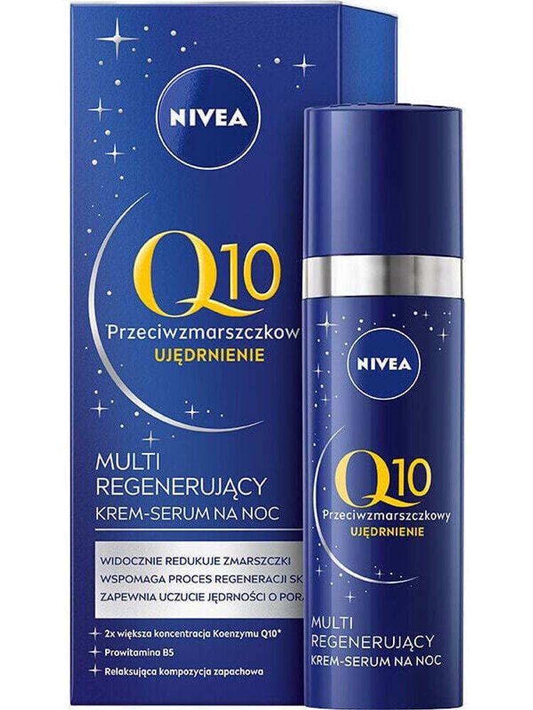 Сыворотки, ампулы и масла Nivea NIVEA_Q10 Anti-Wrinkle Power Multi Regenerating przeciwzmarszczkowe serum regenerujące na noc 30ml