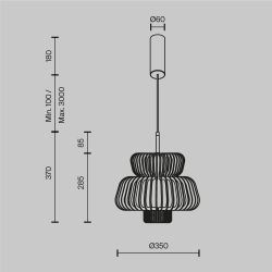 Светильник подвесной светодиодный Maytoni   MOD465PL-L12BK1