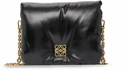 Кожаная женская сумка Loewe Gate черный