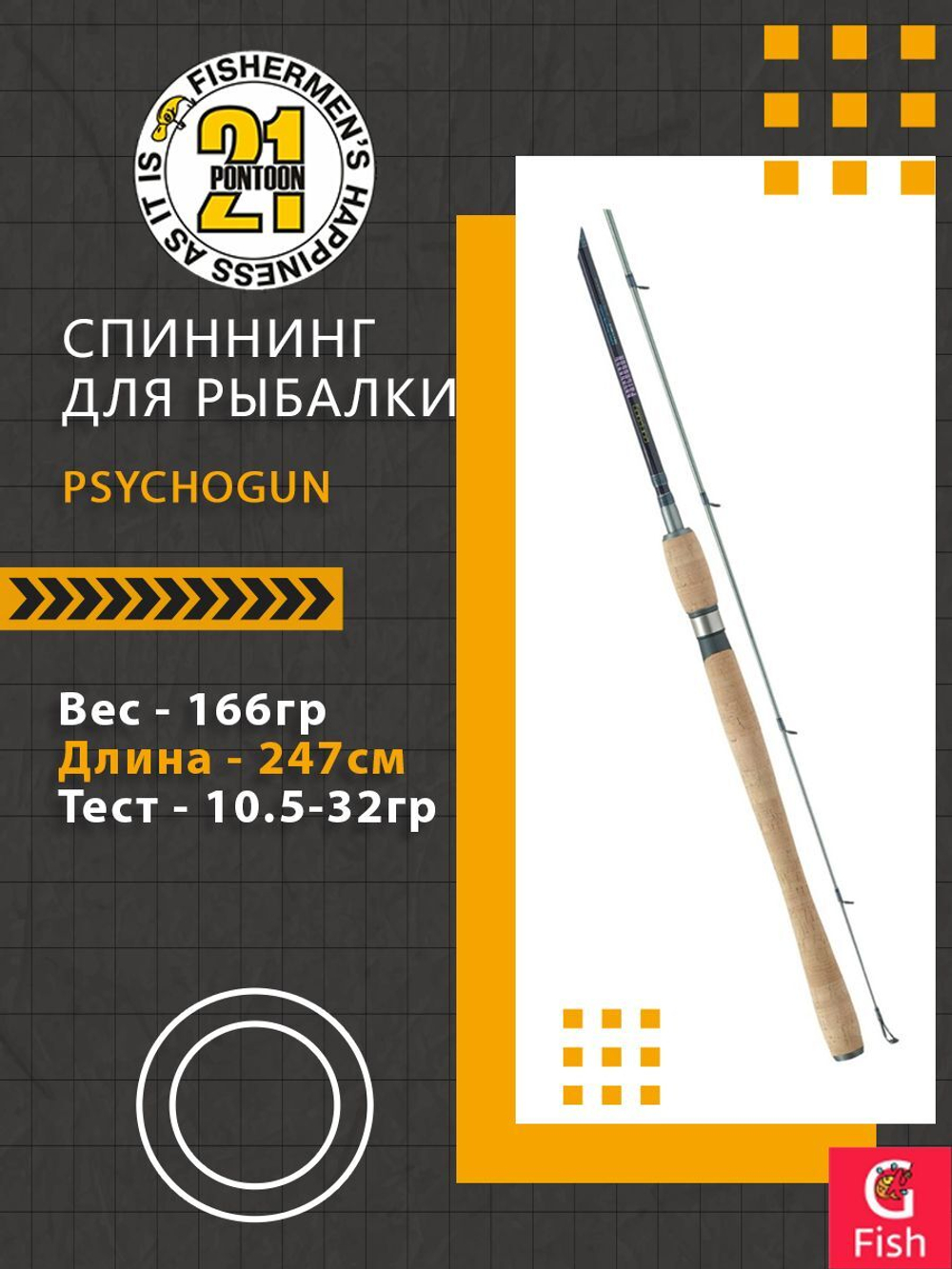 Спиннинг Pontoon21 Psychogun, 257см., 5.0-18.0 гр., 5-14Lb., Fast
