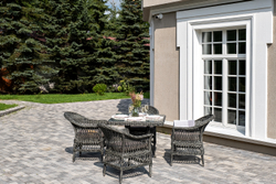 "Сицилия" обеденная группа плетеная, цвет графит