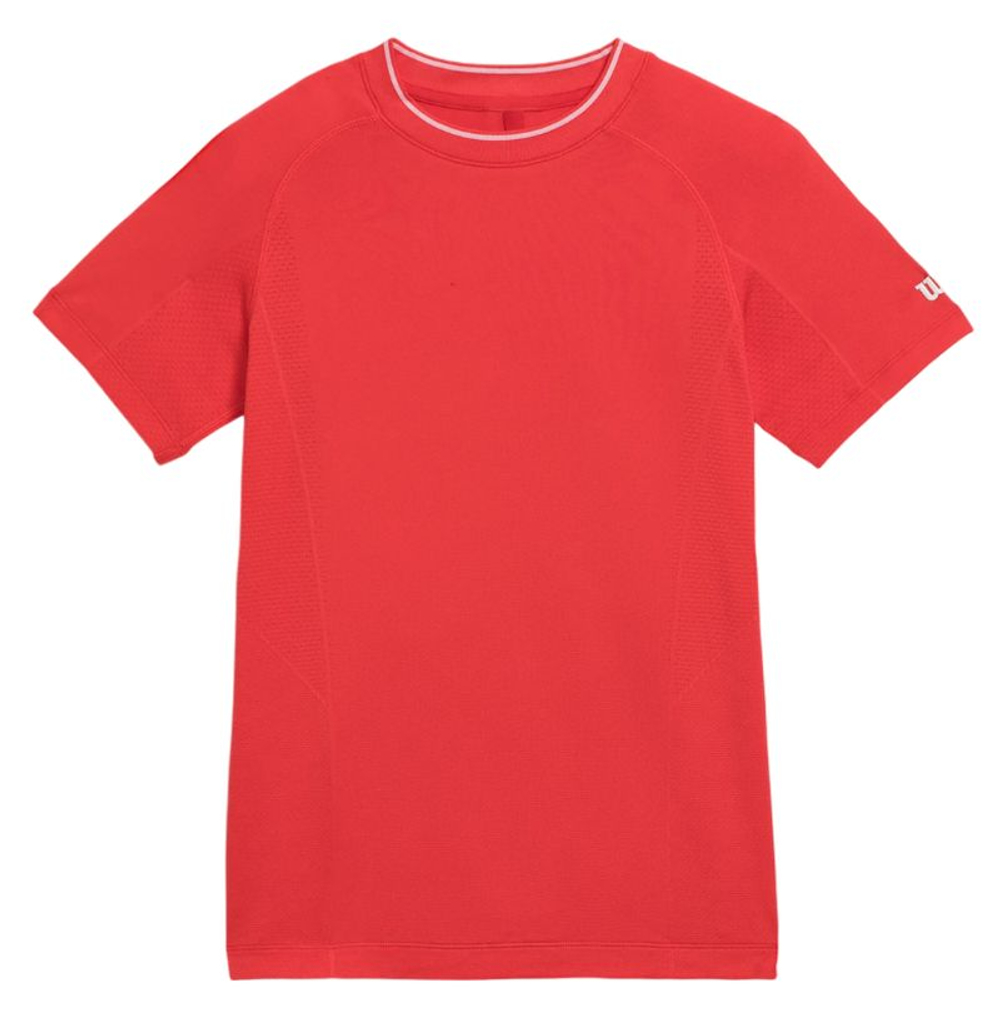 Детская теннисная футболка Wilson Kids Team Seamless Crew - infrared