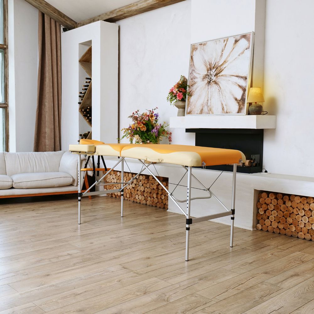 Массажный стол DFC NIRVANA Elegant PREMIUM, цвет оранжево-бежевый