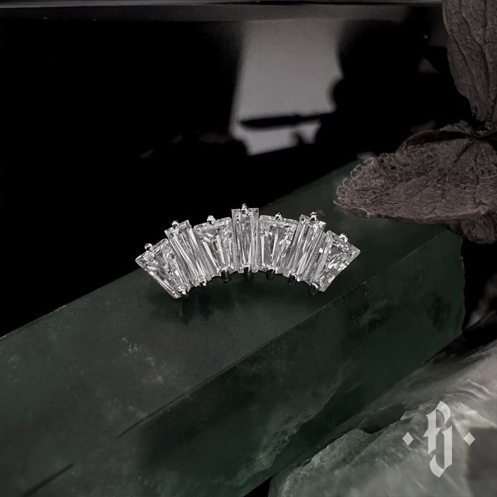 Кластер &quot;Diadem&quot; - Белое золото - White CZ