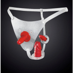 Универсальные страпон-трусики для тройного проникновения Vac-U-Lock (белые) (Цвет: белый)