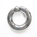 Кольцо сегментное (утяжелитель 1 шт.) для пирсинга, диаметр 20мм, толщина 10мм, шарик 12 мм Медицинская сталь.