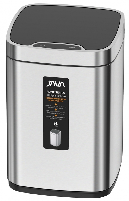 Ведро для мусора СЕНСОРНОЕ (квад.  САТИН) 9л. JAVA