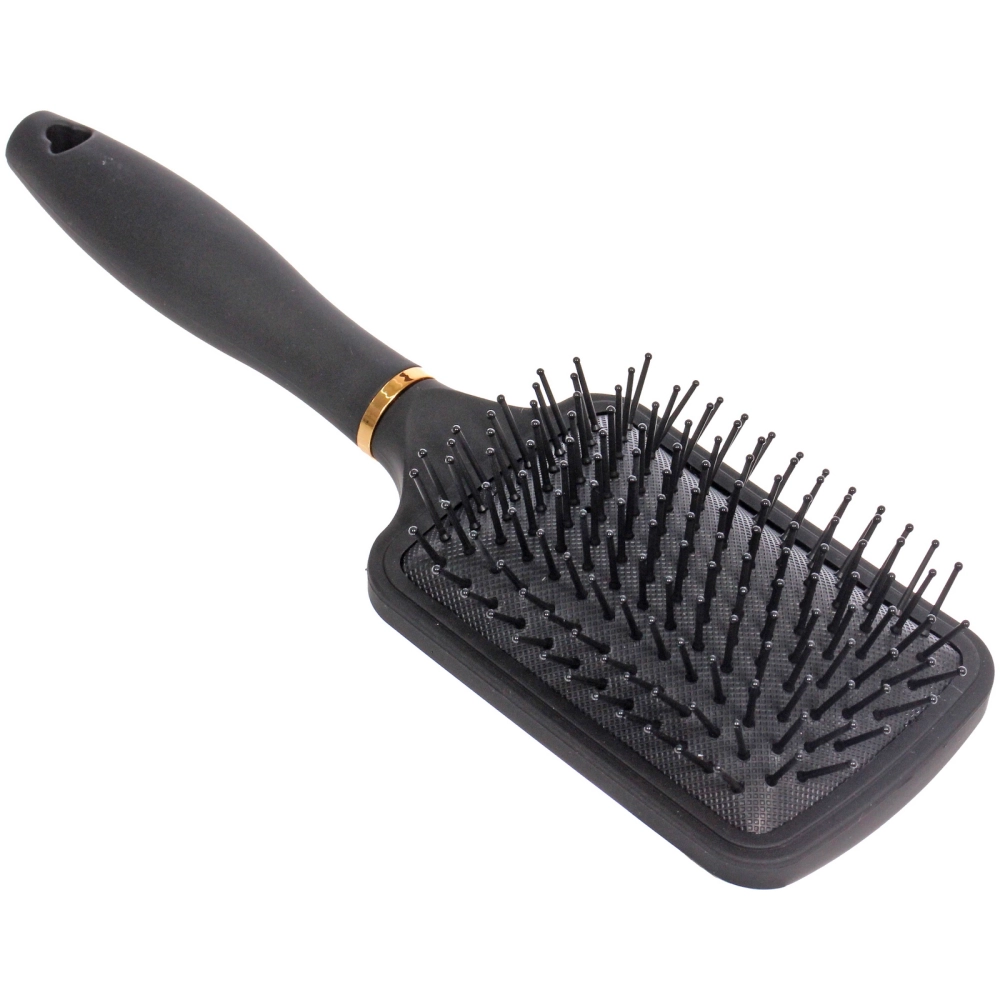 Расческа массажная «СЕКРЕТ ТВОЕЙ КРАСОТЫ», прямоуг., цвет черный, матовое покрытие, 8*25.5см