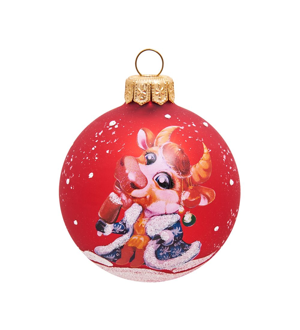 Элита НФШ-1355 Ел. украшение Шар «Буренка с мороженым» 60 мм