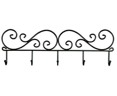 Вешалка настенная "Кружева5" 5 крючков 40х13х4см черная ВН276Ч ЗМИ