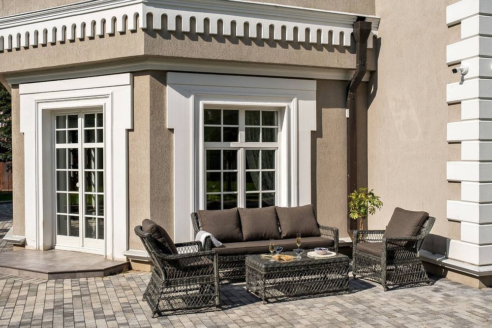 "Гранд Латте" лаунж-зона из искусственного ротанга, цвет графит